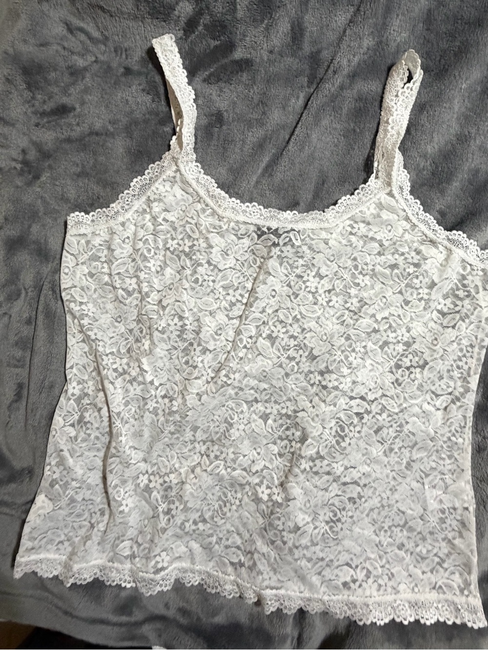 INC International Concepts White Lace Camisole Tank